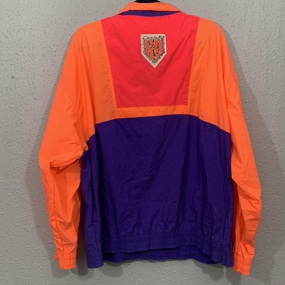 PCH 80’s Pacific Coast Highway Neon Color Block Half Zip Pull Over Windbreaker - Picture 5 of 14